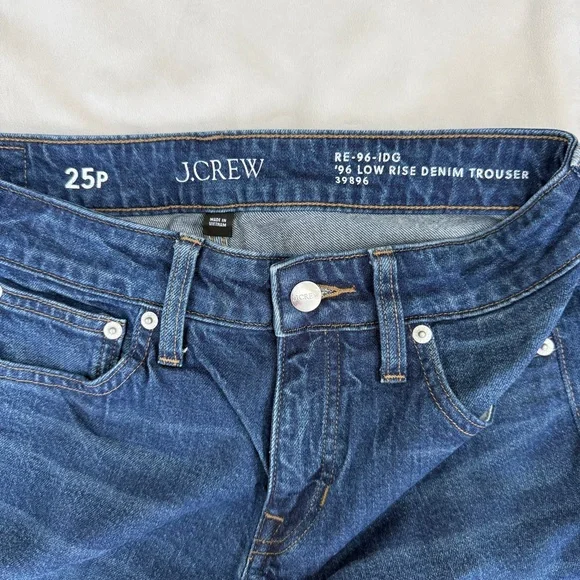 J. Crew Low Rise Denim Trouser Jean - Wide Leg - Size 25 Petite - 25P - Picture 8 of 9
